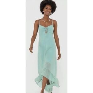 Wild Fable Chiffon Hi low hem Dress Green Size XL